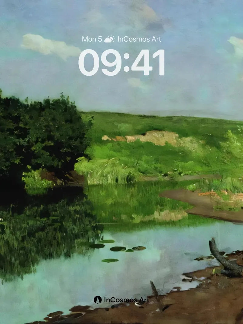 Serenity Pool Wallpaper with Verdant Reflections