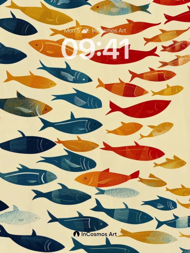 Synchronized Current Wallpaper with Color Gradient Flow