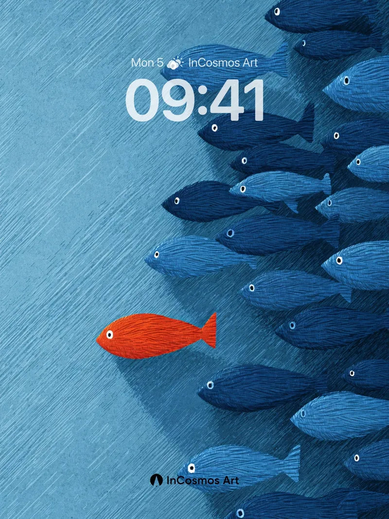 Solitary Flame Wallpaper with Ocean Currents