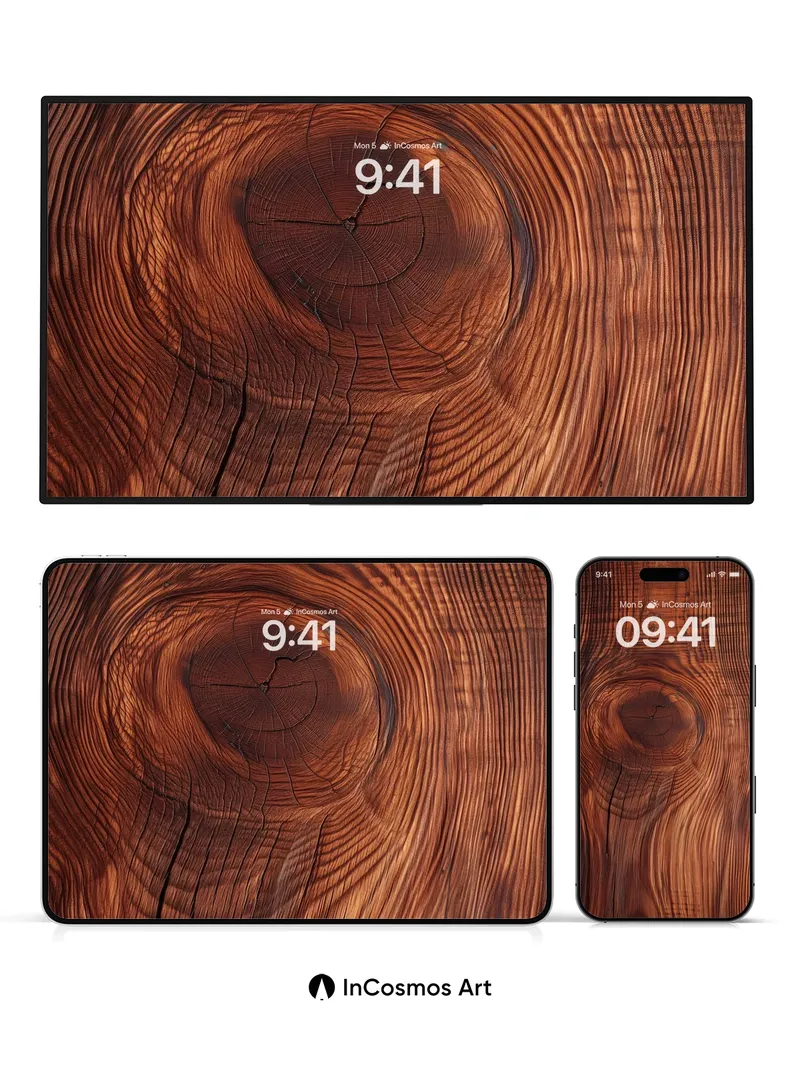 Whispering Grain Wallpaper with Ancient Rings