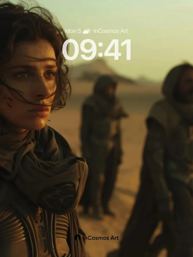 Desert Echo Wallpaper with Wind-Sculpted Faces