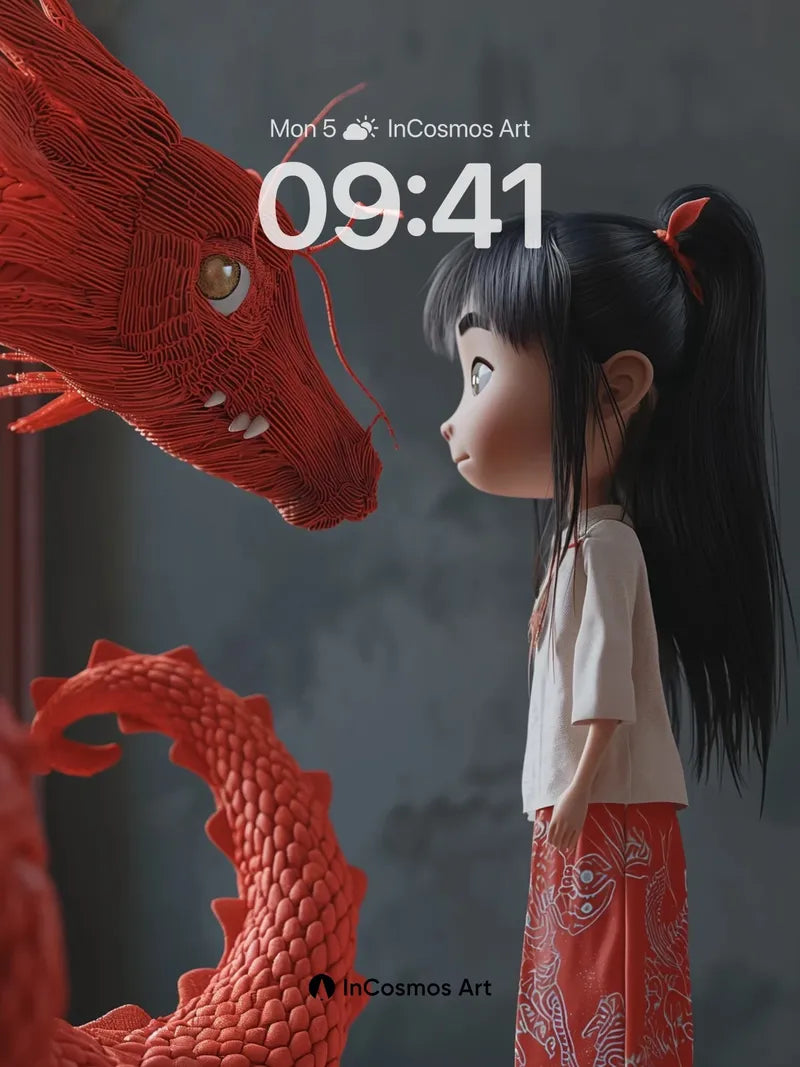 Whispering Threads Wallpaper with Dragon's Gaze