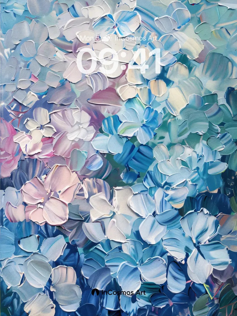 Cobalt Bloom Wallpaper with Whispering Petals wallpaper for iPhone, iPad & Mac