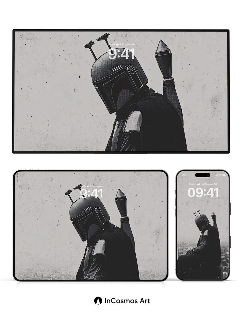 Silent Sentinel Wallpaper with City Veil