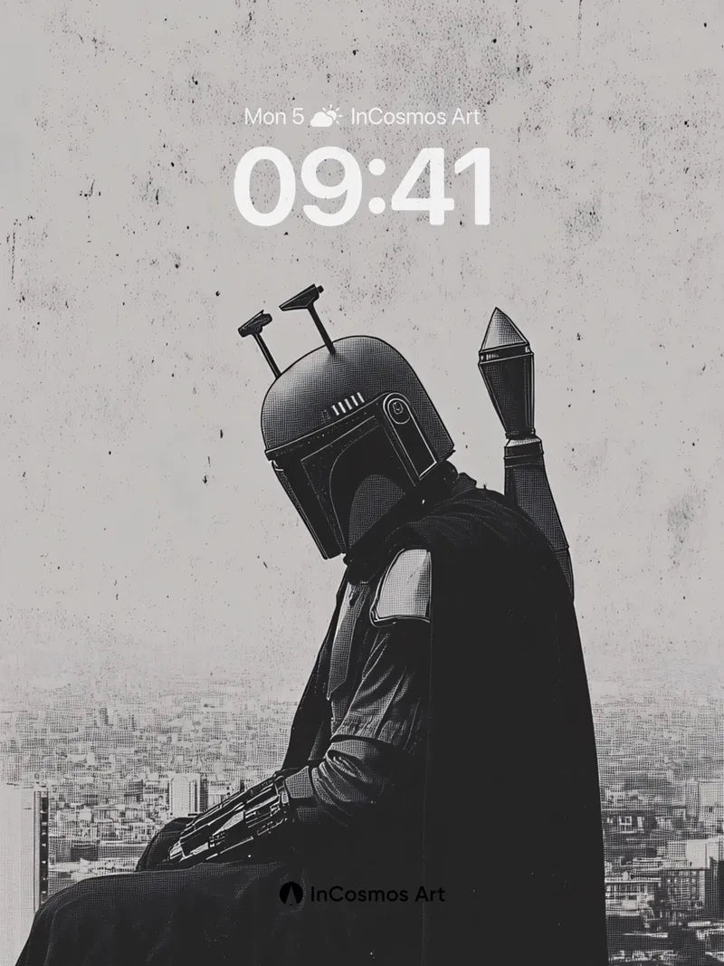 Silent Sentinel Wallpaper with City Veil