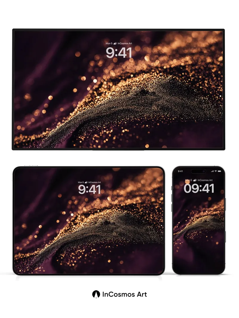 Golden Dust Mirage Wallpaper with Velvet Depths