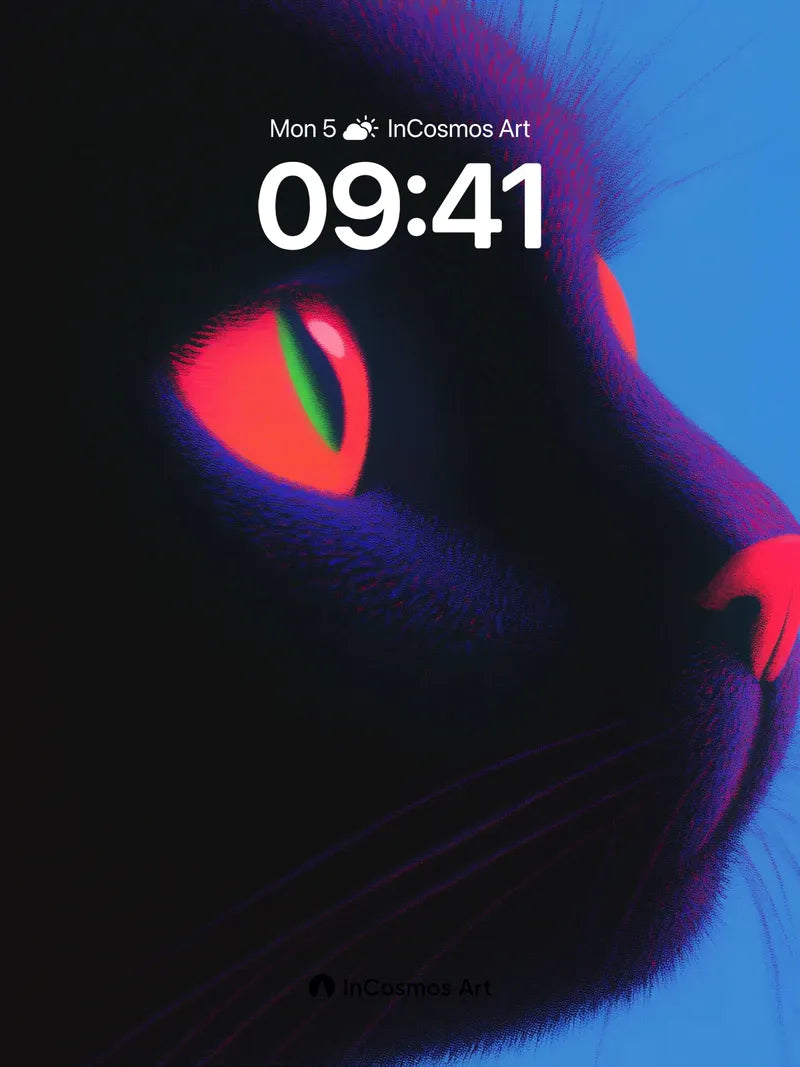 Neon Shadow Wallpaper with Electric Eyes