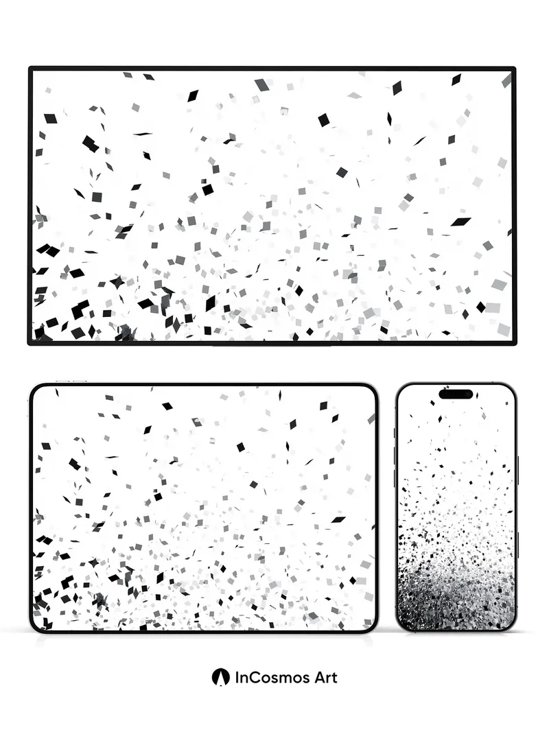 Falling Fragments Wallpaper with Shimmering Depth