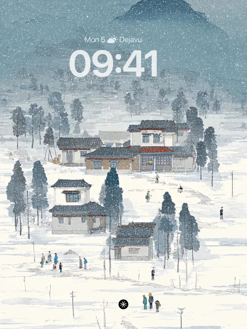 Winter Village Serenity Wallpaper