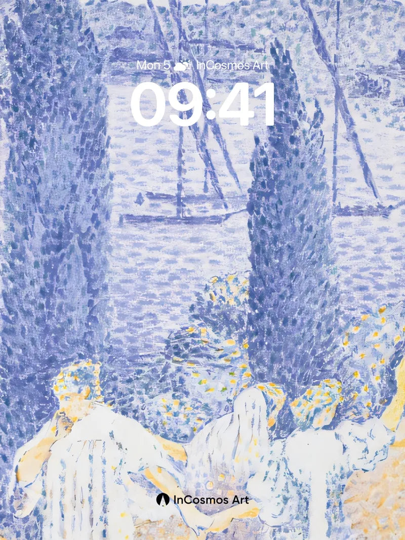 Serenity Blue Wallpaper with Cypress Whispers