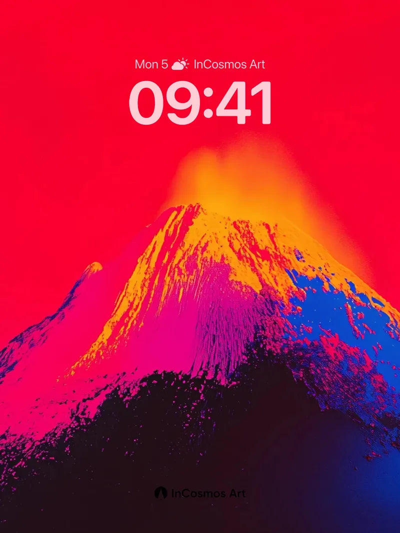 Volcanic Pulse Wallpaper with Neon Fire Core