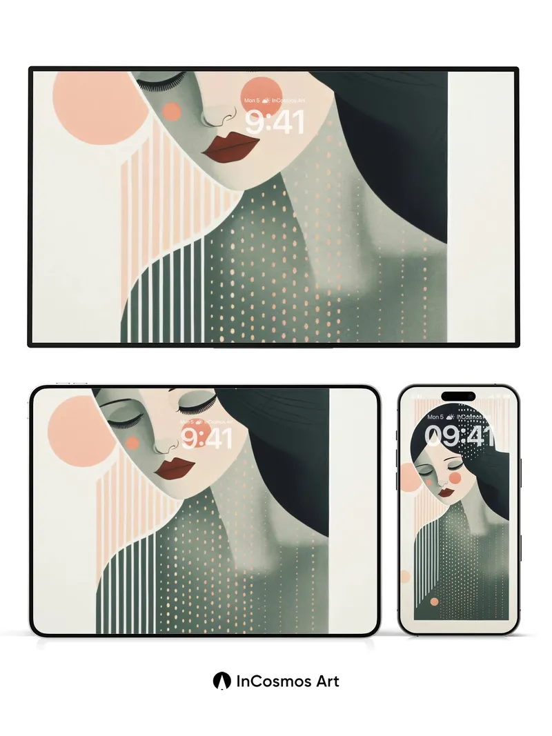 Serene Dots Wallpaper with Whispering Lines