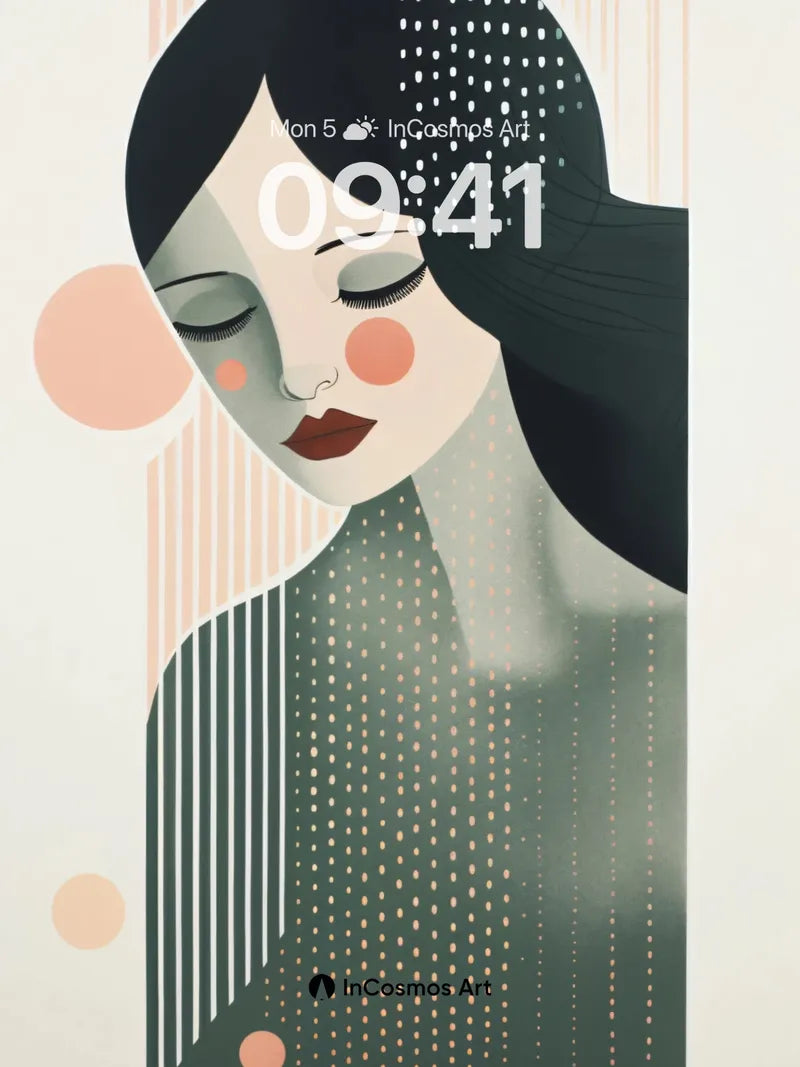 Serene Dots Wallpaper with Whispering Lines