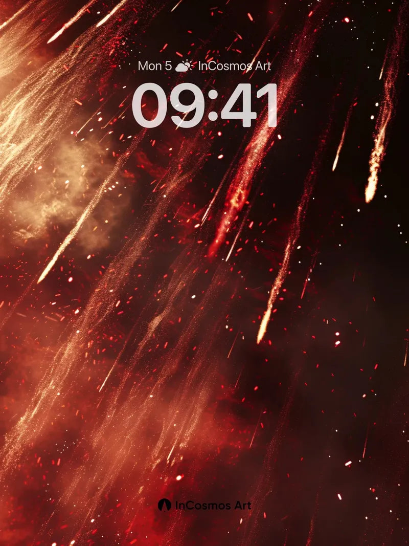 Crimson Storm Wallpaper with Falling Embers