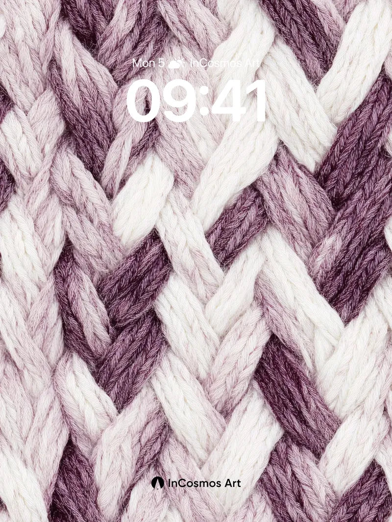 Lavender Lattice Wallpaper with Woolen Weave