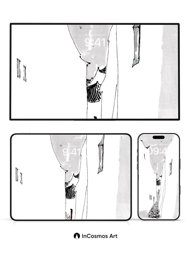 Surreal Canyon Wallpaper with Floating Windows