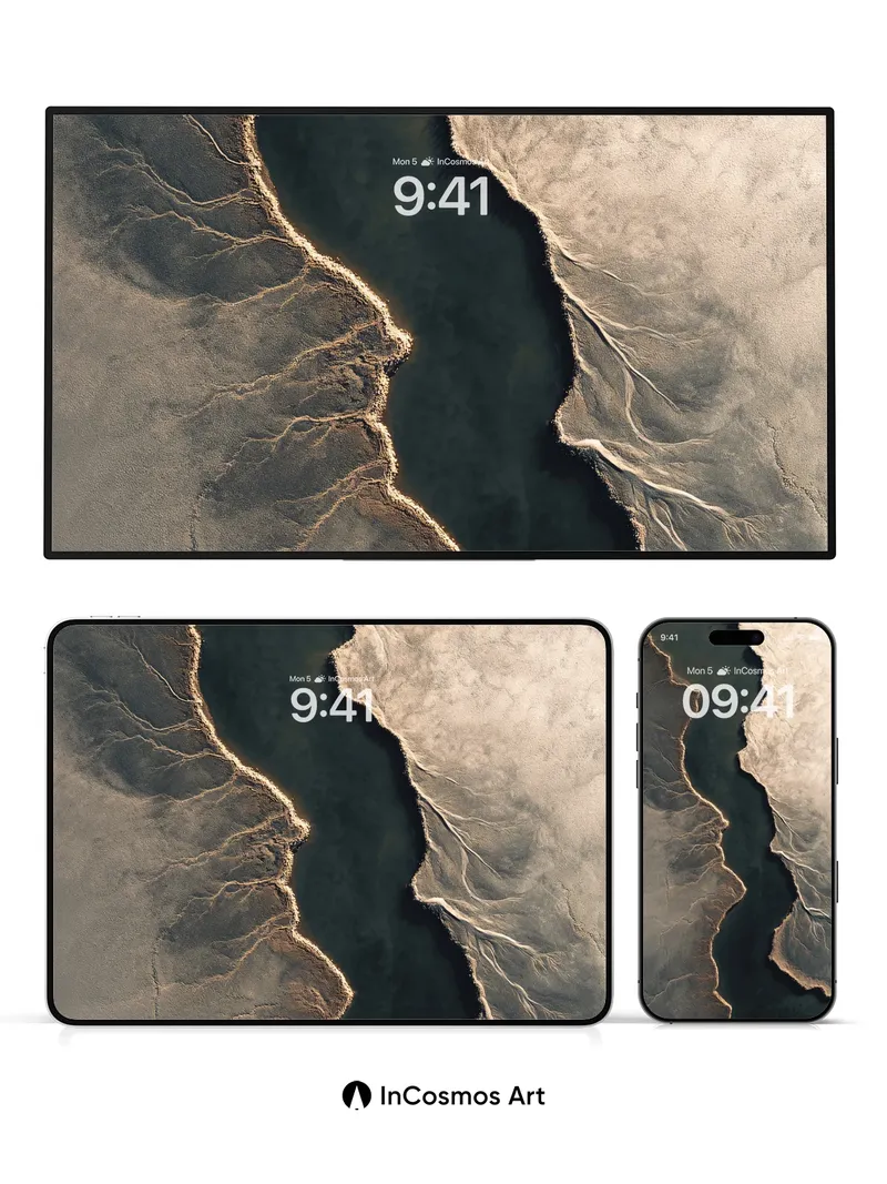 Serenity River Divide Wallpaper with Earth Veins