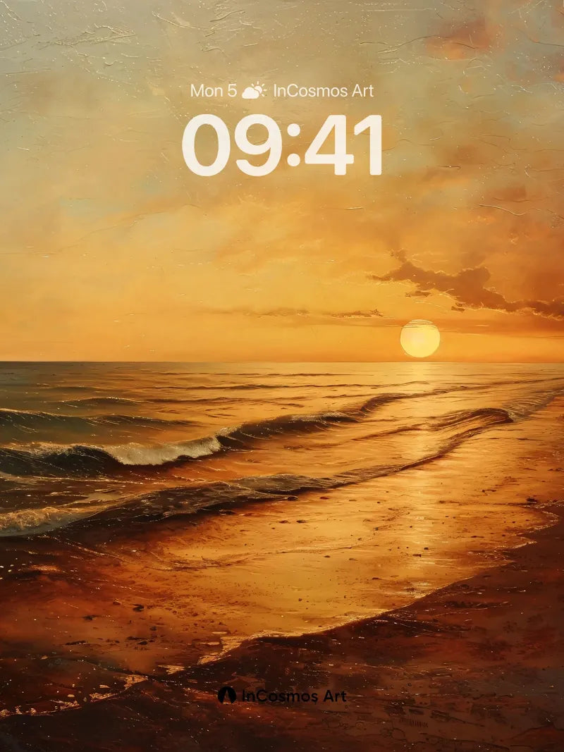 Golden Hush Wallpaper with Sunlit Sand