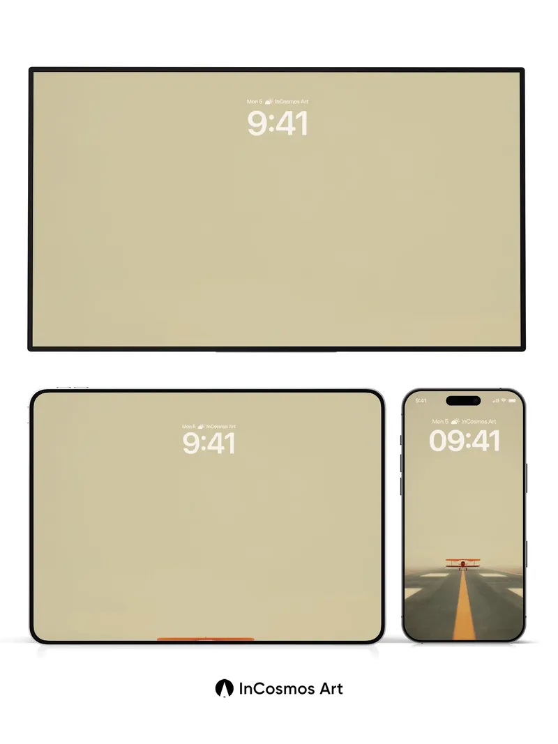 Serenity Runway Wallpaper with Distant Wings