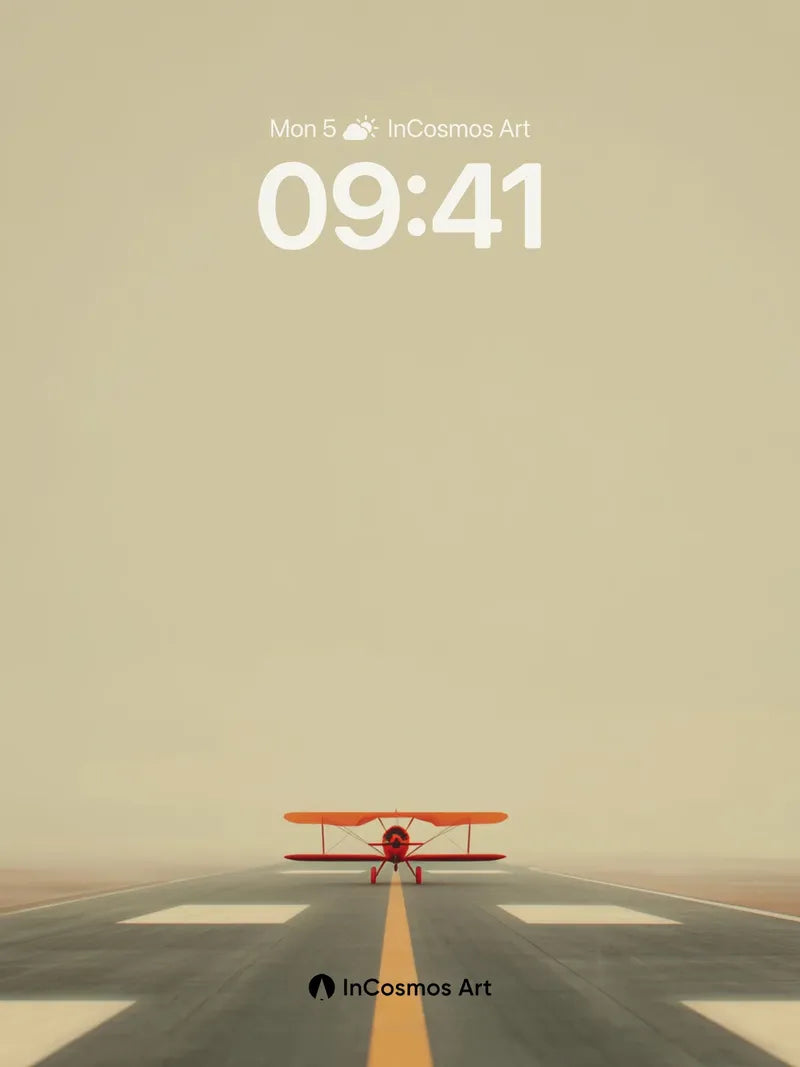 Serenity Runway Wallpaper with Distant Wings