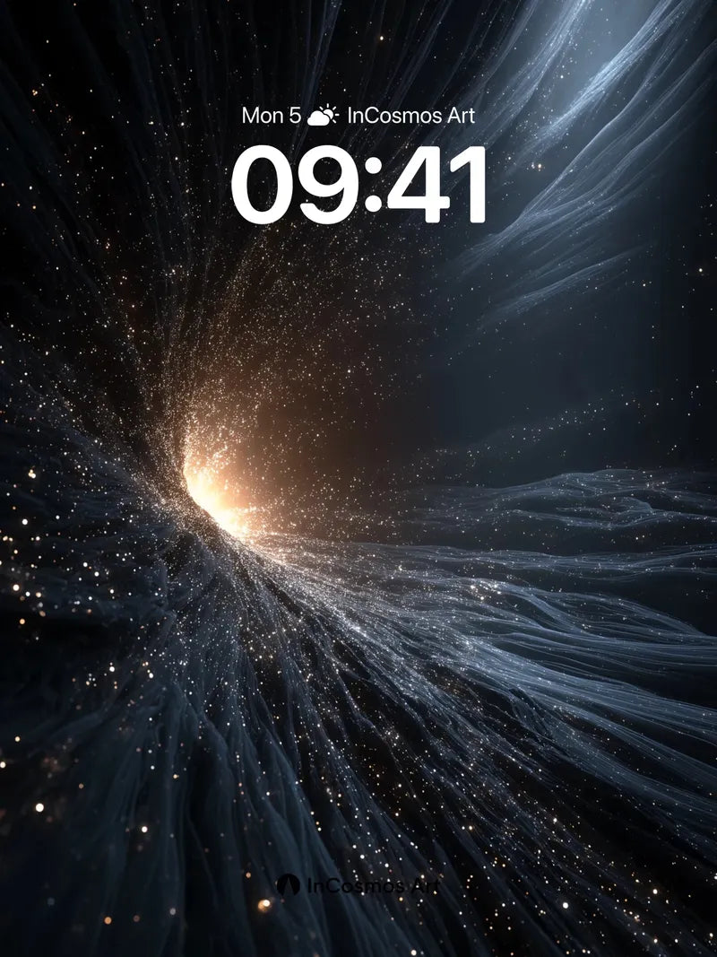 Cosmic Veil Wallpaper with Golden Rift wallpaper for iPhone, iPad & Mac