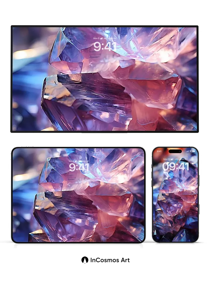 Luminous Amethyst Wallpaper with Crystal Echoes