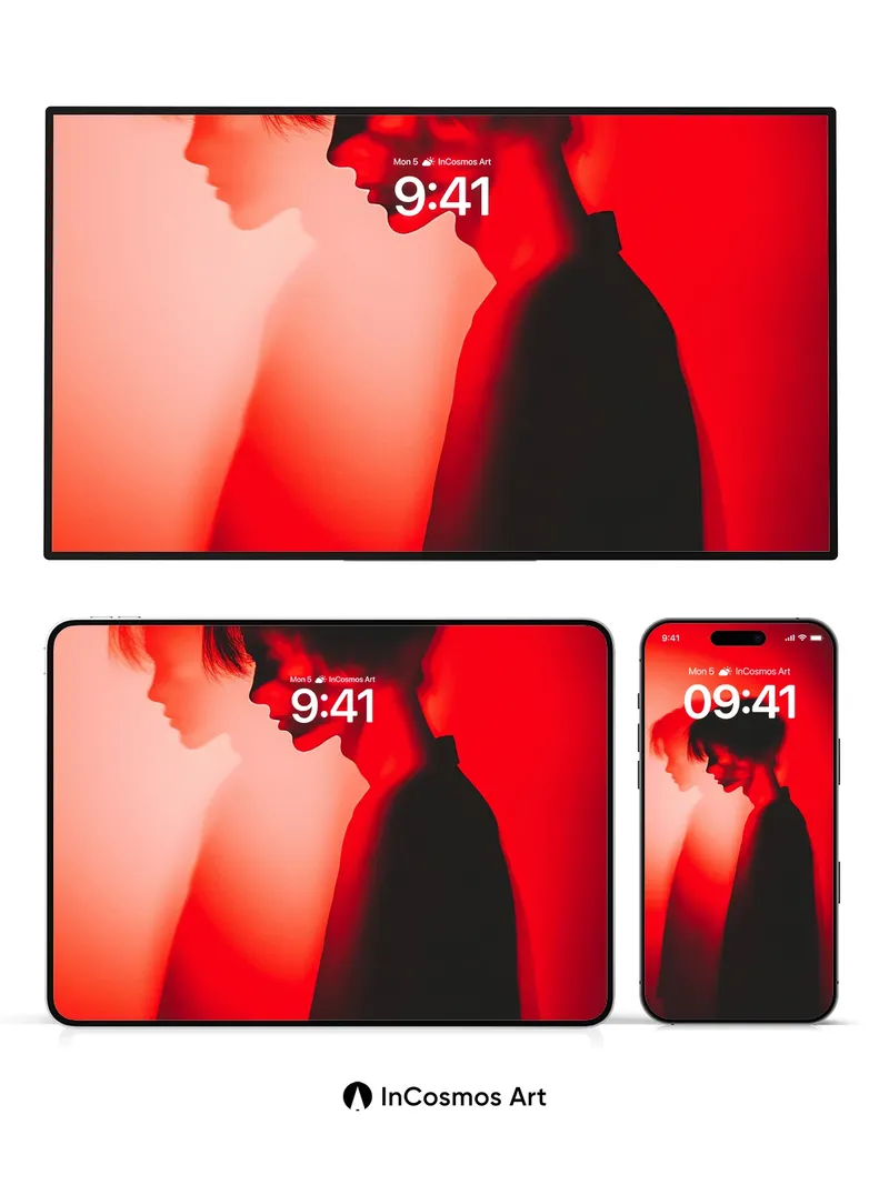 Shadow Echo Wallpaper with Crimson Haze