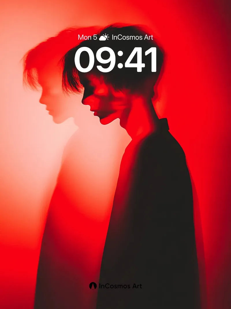 Shadow Echo Wallpaper with Crimson Haze