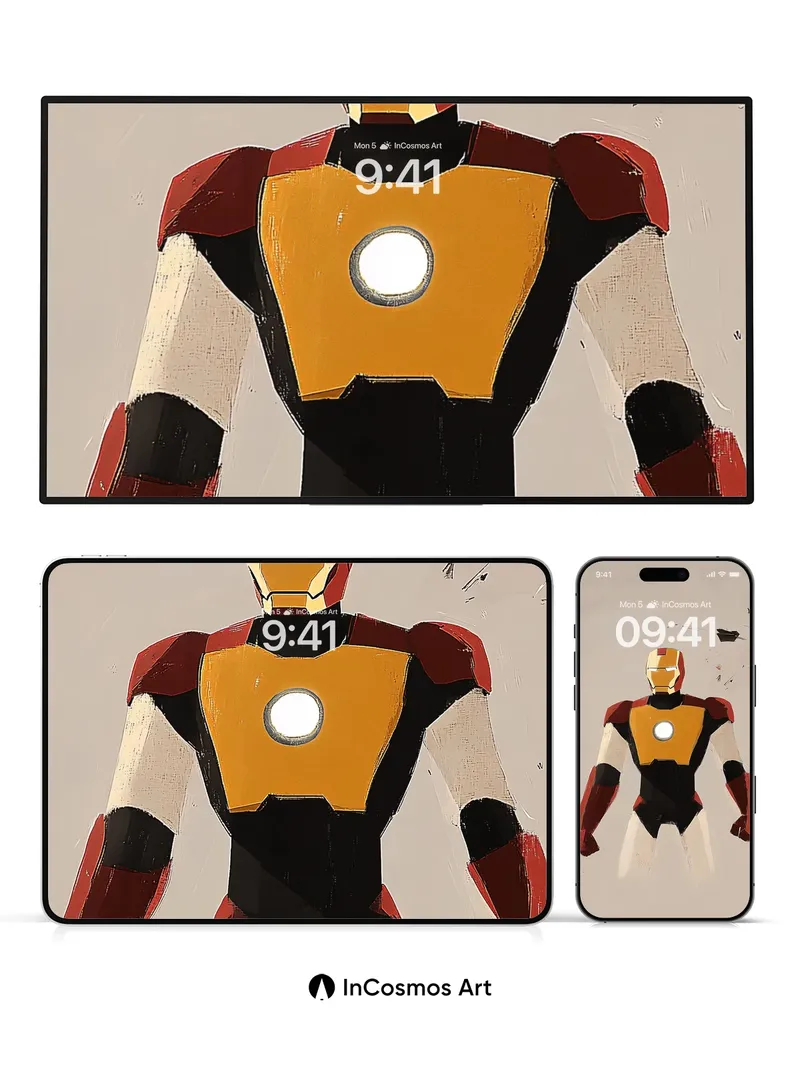 Futurist Armor Wallpaper with Glowing Core