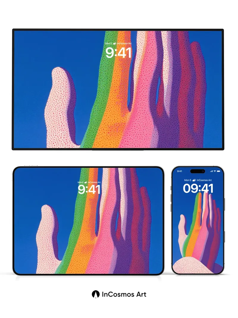 Rainbow Pulse Wallpaper with Polka-Dot Skin