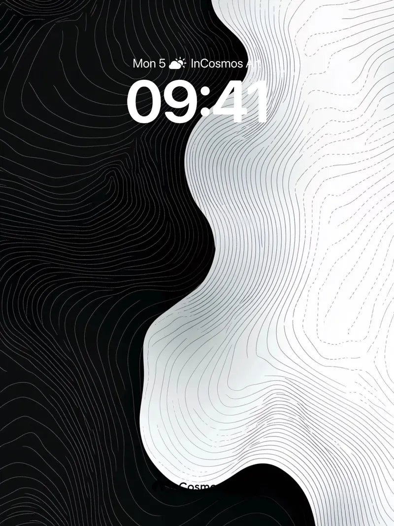 Silent Contour Wallpaper with Topographic Flow