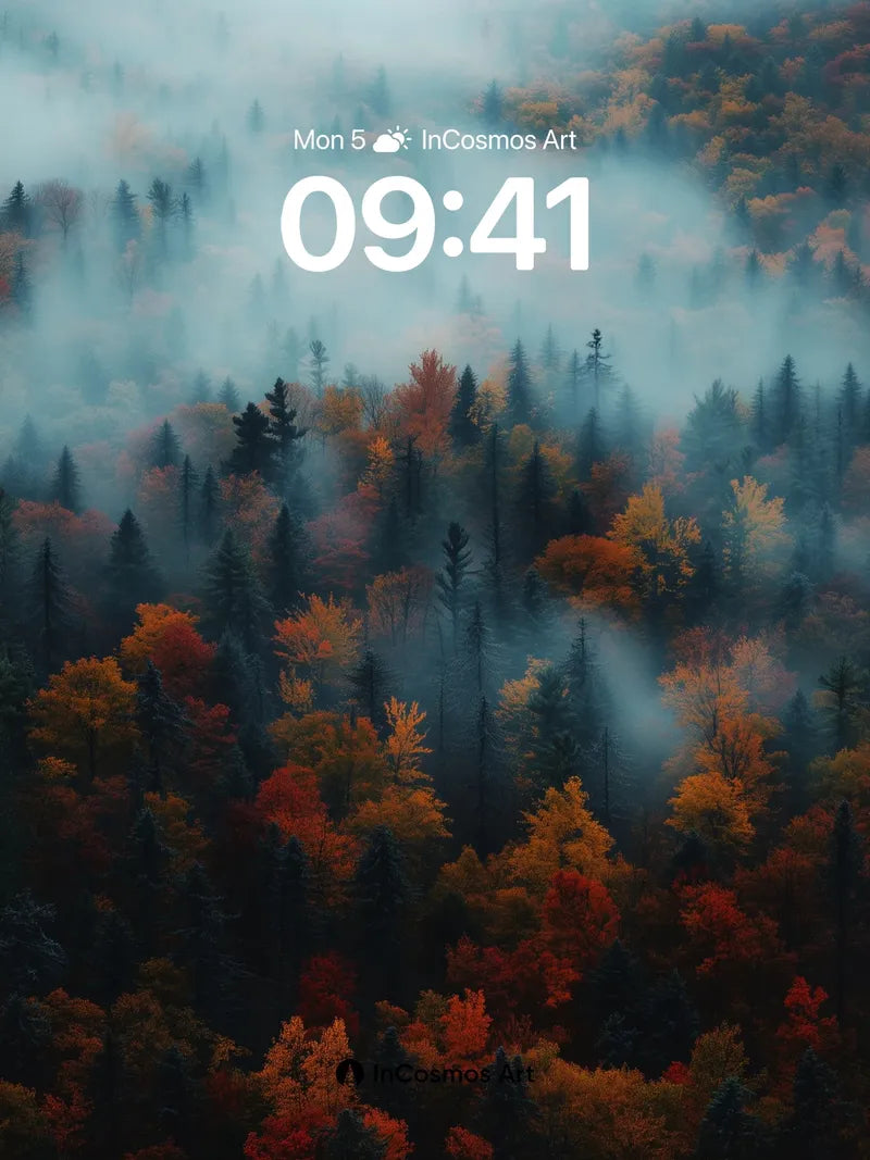 Mist-Weave Autumn Wallpaper with Whispering Canopy