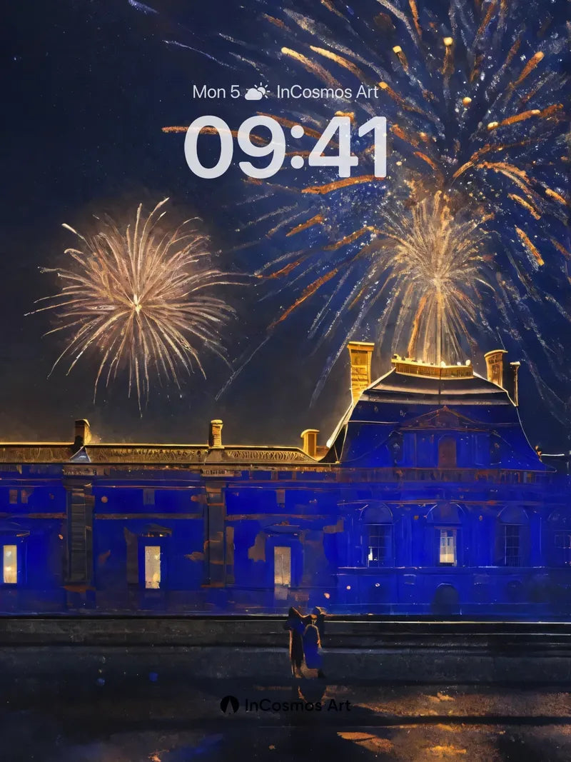 Midnight Reverie Wallpaper with Firework Echoes