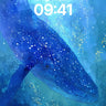 Stellar Whale Wallpaper with Cosmic Glow wallpaper for iPhone, iPad & Mac