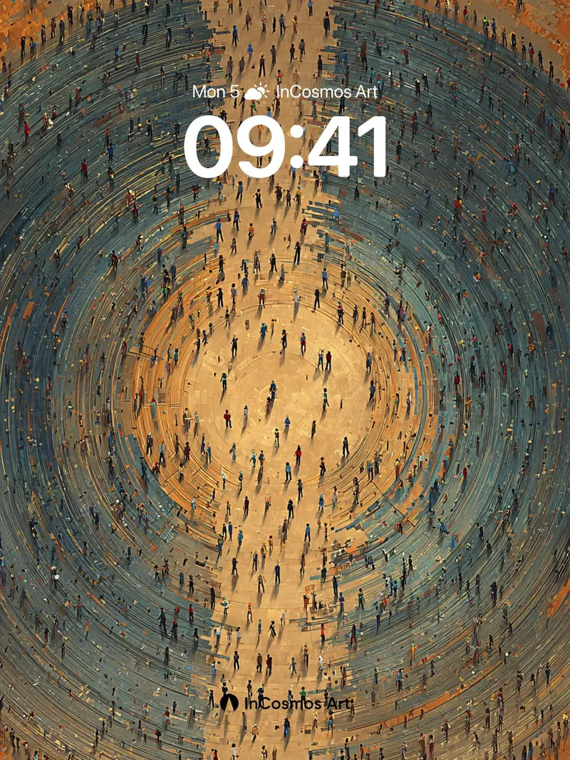 Echoing Circles Wallpaper with Human Threads