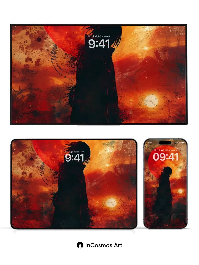 Bloodmoon Silhouette Wallpaper with Haunting Depth