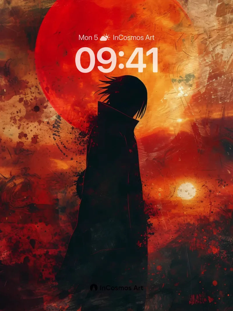 Bloodmoon Silhouette Wallpaper with Haunting Depth