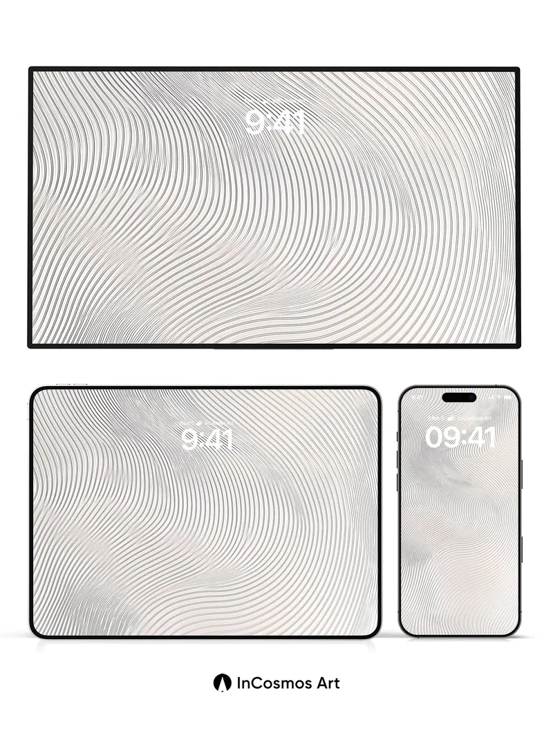 Silent Wave Wallpaper with Floating Lines