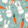 Whimsical Bunny Garden Wallpaper with Carrot Whispers wallpaper for iPhone, iPad & Mac