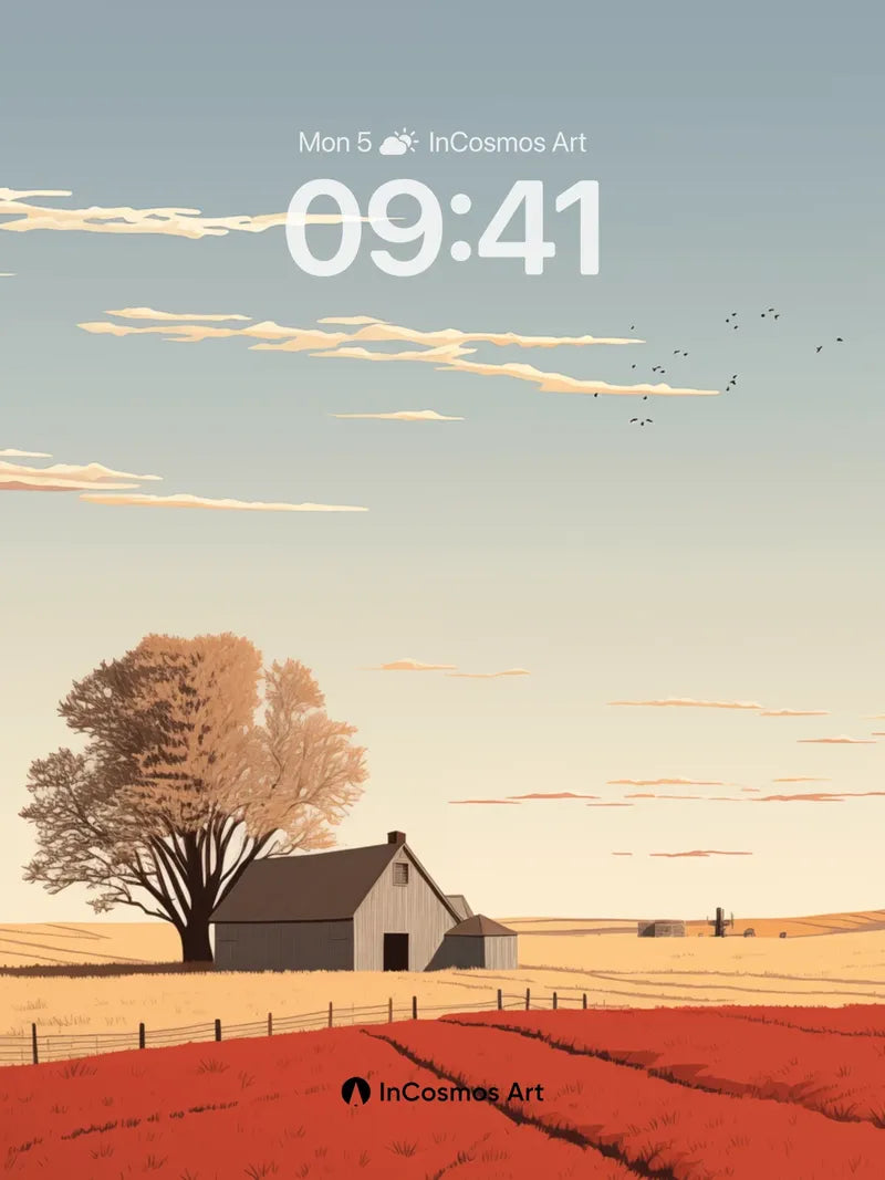 Serenity Field Wallpaper with Autumn Hush