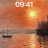 Sunset Hush Wallpaper with Monet's Brushstroke wallpaper for iPhone, iPad & Mac