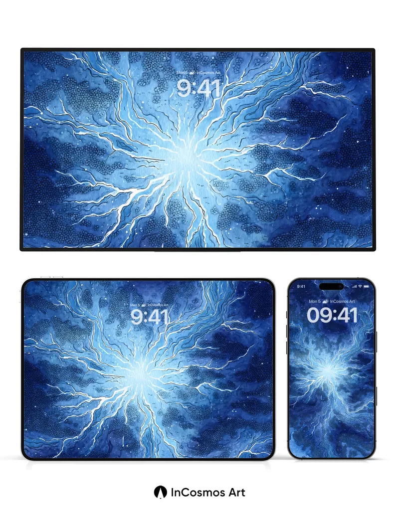 Electric Nebula Wallpaper with Cosmic Veins