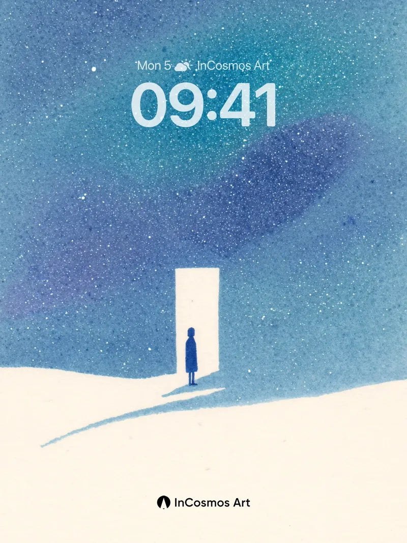 Stellar Silence Wallpaper with Lone Figure