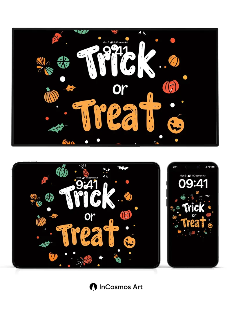 Playful Halloween Charm Wallpaper with Whimsical Details