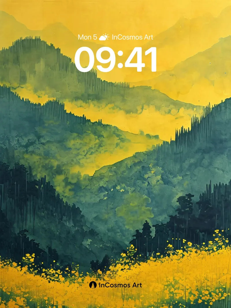 Golden Hush Wallpaper with Whispering Peaks wallpaper for iPhone, iPad & Mac