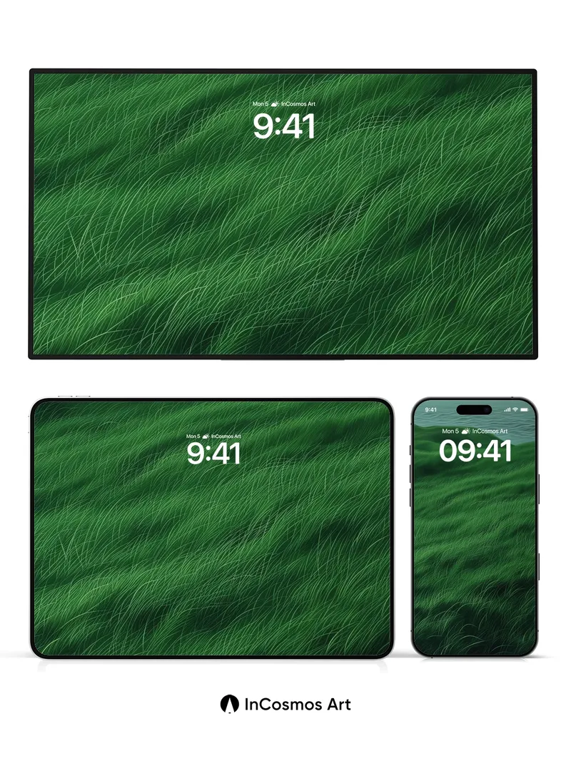 Whispering Grass Wallpaper with Ocean Hush