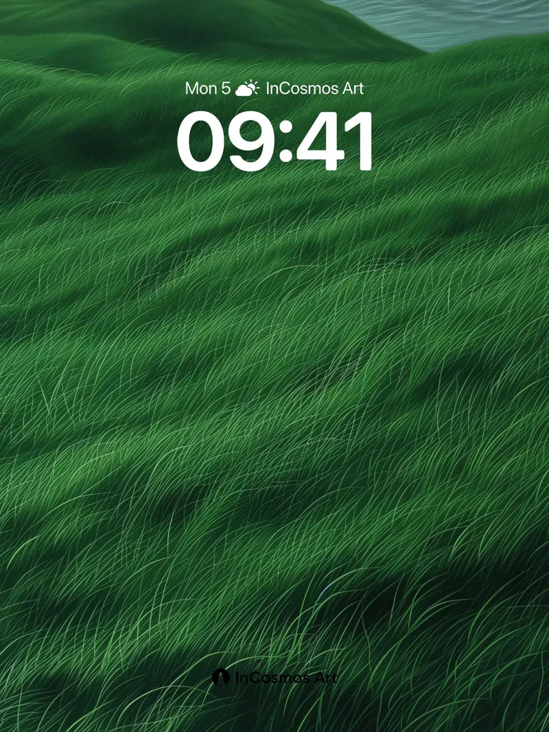 Whispering Grass Wallpaper with Ocean Hush