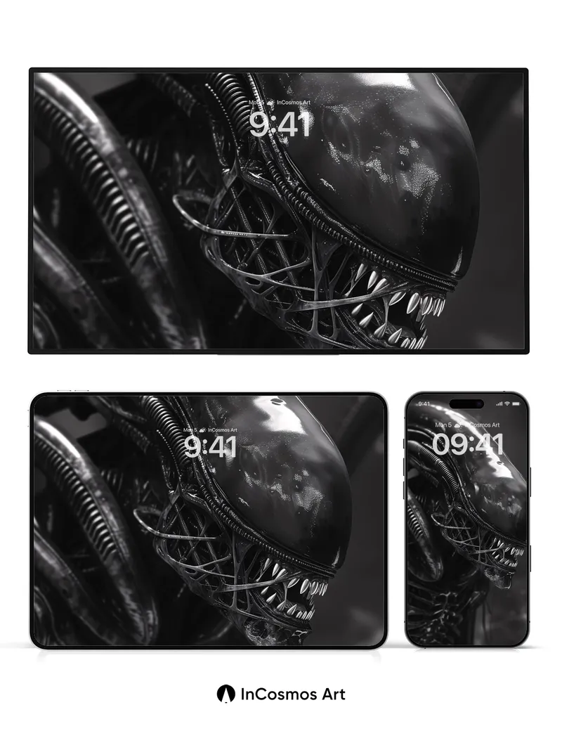 Obsidian Predator Wallpaper with Living Shadows