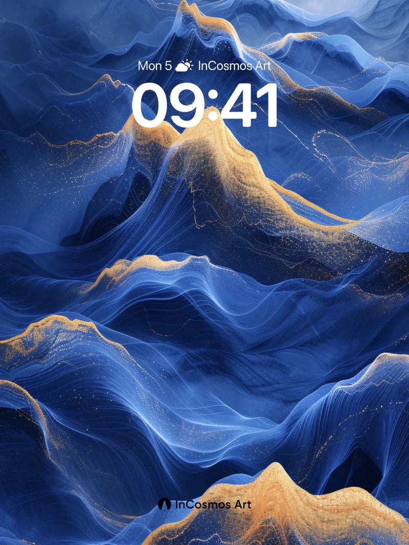 Luminous Tides Wallpaper with Golden Veins wallpaper for iPhone, iPad & Mac