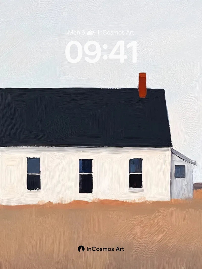 Stillness of Fields Wallpaper with Quiet House